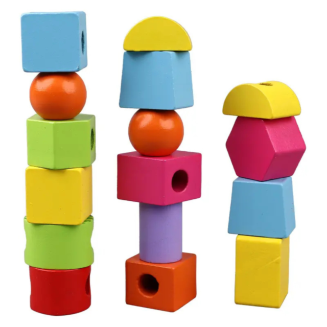 Set de Coloane Colorate cu Forme Geometrice și Activități Interactive