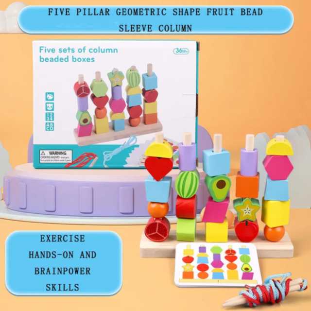 Set de Coloane Colorate cu Forme Geometrice și Activități Interactive