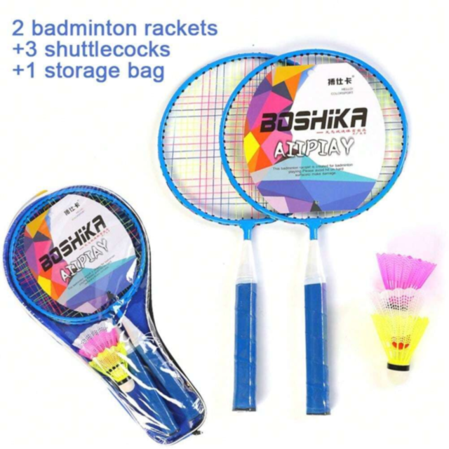 Set Badminton pentru Copii cu 2 Rachete și 3 Fluturași (culoare aleatorie)