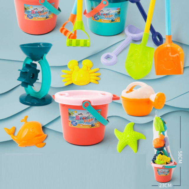 Set Jucării de Plajă cu Găletușă, Unelte și Forme Marine (culoare aleatorie)