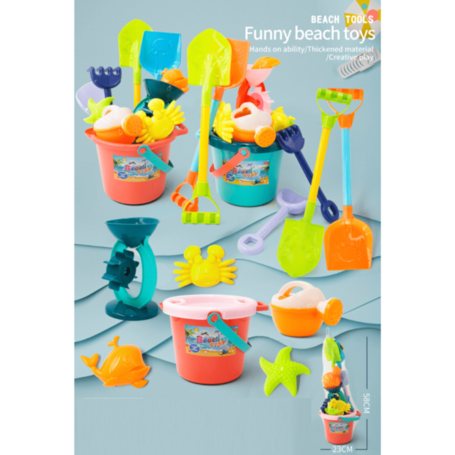 Set Jucării de Plajă cu Găletușă, Unelte și Forme Marine (culoare aleatorie)