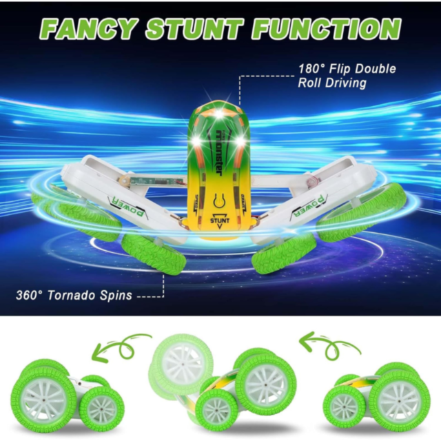 Mașinuță de Cascadorii cu Telecomandă și LED – Model Flip 360°