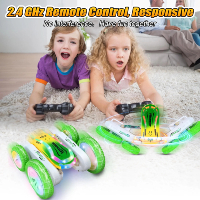 Mașinuță de Cascadorii cu Telecomandă și LED – Model Flip 360°