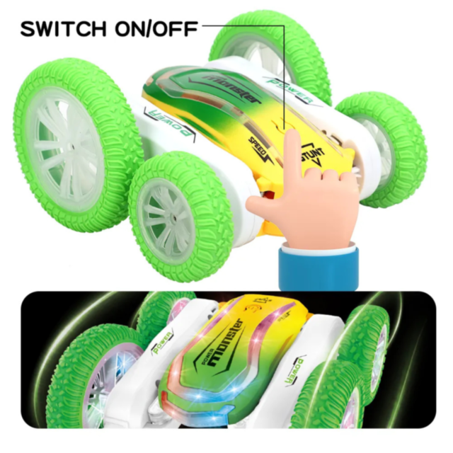 Mașinuță de Cascadorii cu Telecomandă și LED – Model Flip 360°