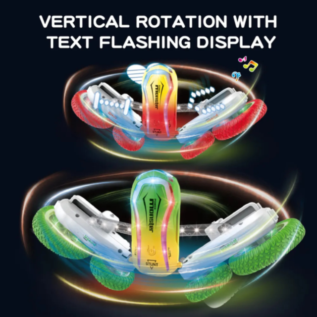 Mașinuță de Cascadorii cu Telecomandă și LED – Model Flip 360°