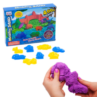 Nisip Kinetic Colorat cu 8 Forme de Modelat Animale, 400gr | image