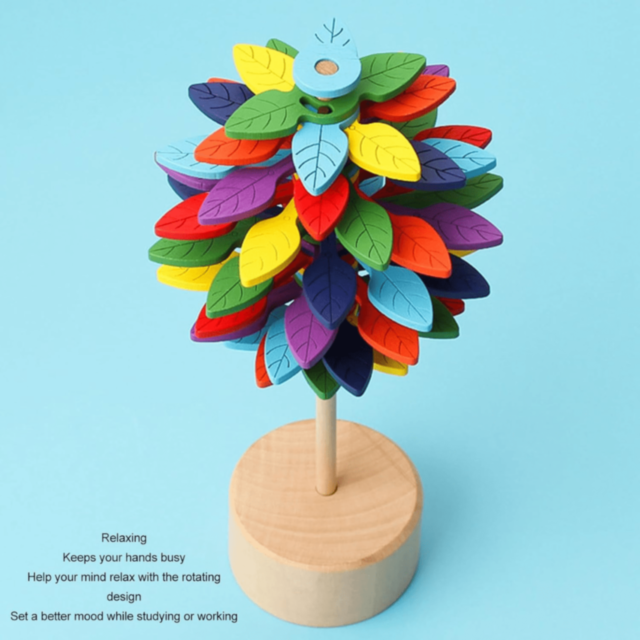 Arbore Montessori din Lemn Colorat Rotativ Educațional