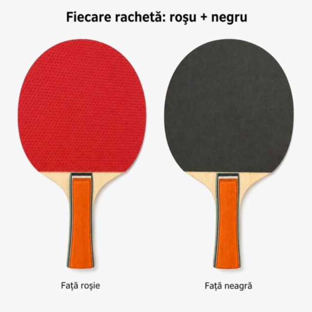 Set tenis de masă: două palete și trei mingi