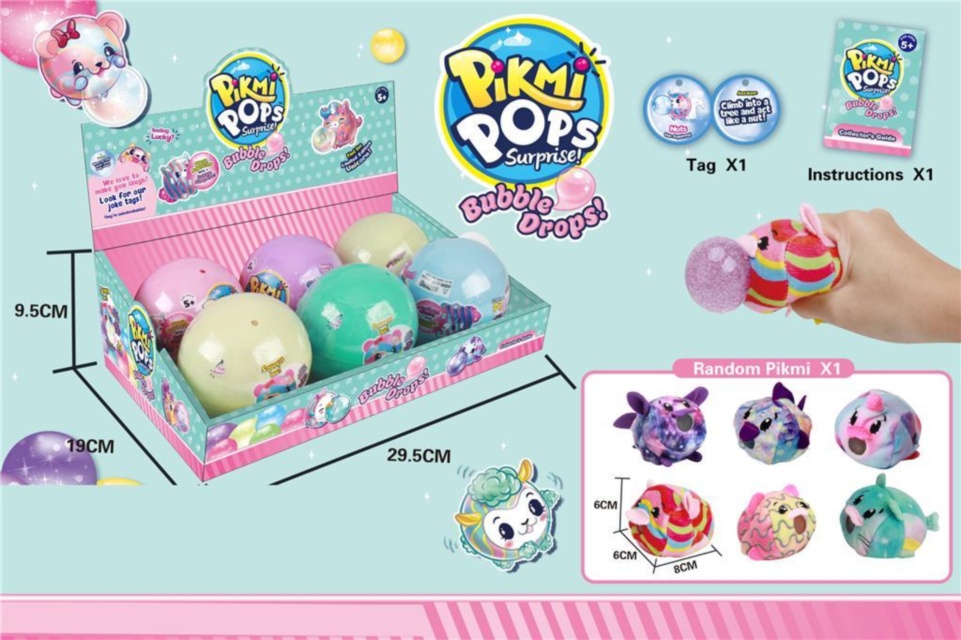 Pikmi Pops Bubble Drops, Jucărie de Pluș Colecționabilă, set.6buc