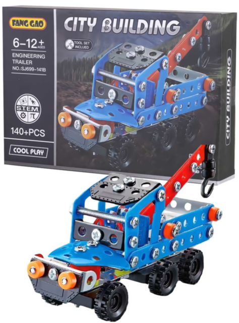 Set de Construcție Metalic "Camionul de Tractare" 140 piese 