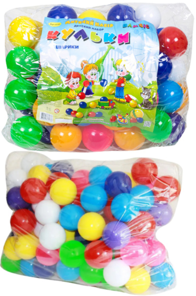 Set 65 Bile Colorate din Plastic, diametru 8cm | image