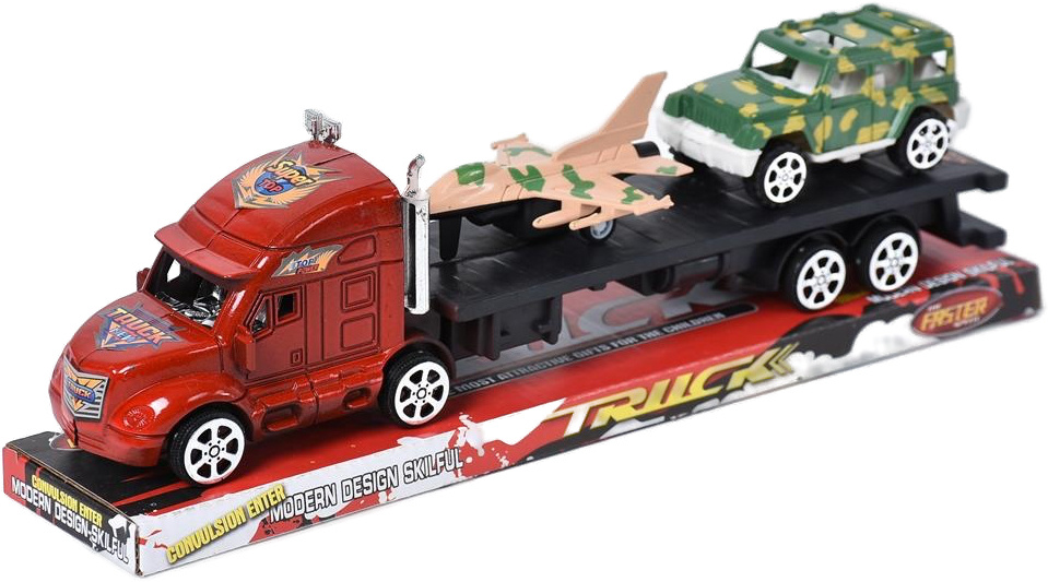 Camion cu Trailer și Vehicule Militare