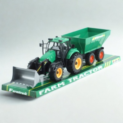 Tractor jucărie pentru copii cu cupă și remorcă (culoare aleatorie) | image