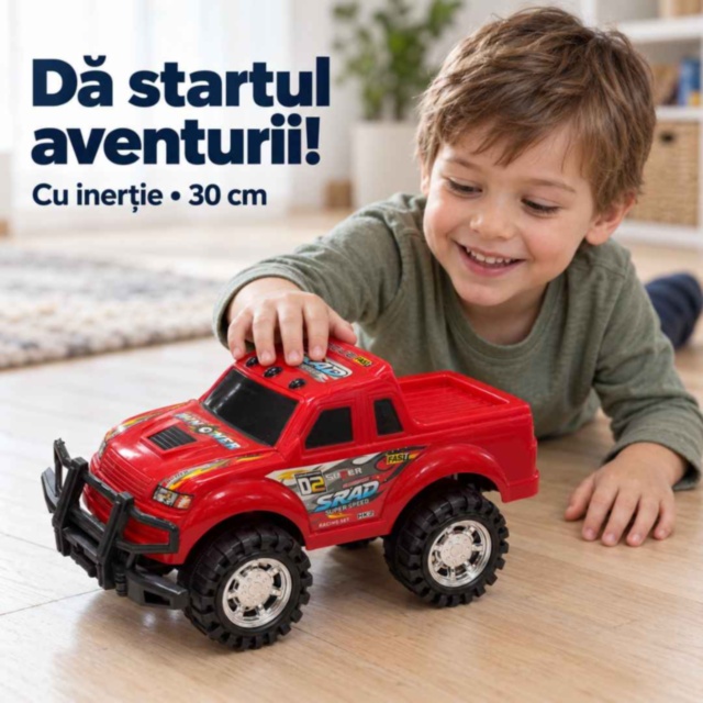 Mașină de teren pick-up cu inerție, 30 cm