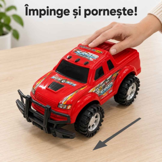 Mașină de teren pick-up cu inerție, 30 cm