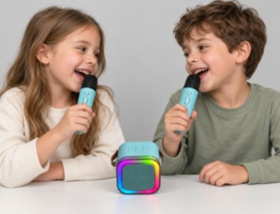Set karaoke pentru copii cu boxă și două microfoane | image