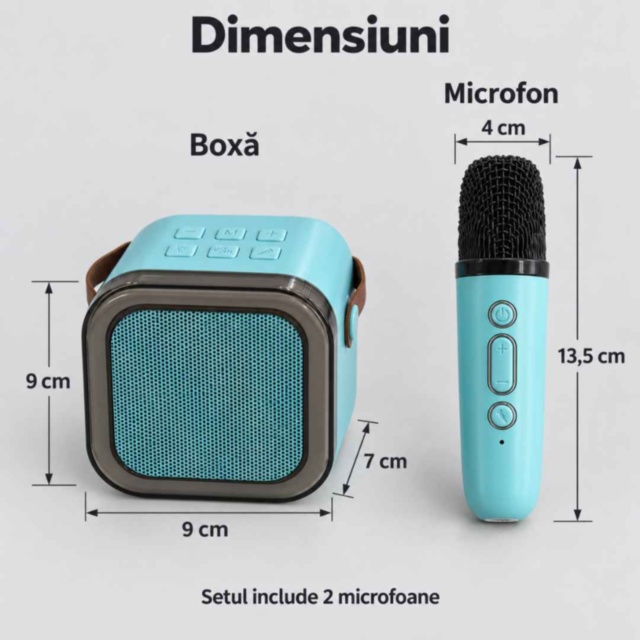 Set karaoke pentru copii cu boxă și două microfoane