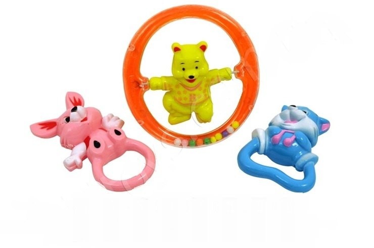 Set 3 Zornăitori, Cățel, Pisică și Ursuleț