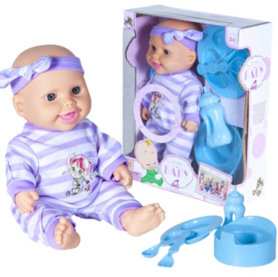 Bebeluș cu 12 Sunete Realiste, Biberon, Oliță și Tacâmuri | image