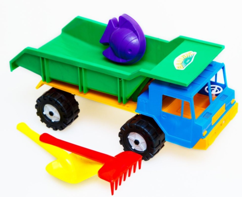 Camion cu Lopățica, Greblă și Formă de Nisip, 42cm