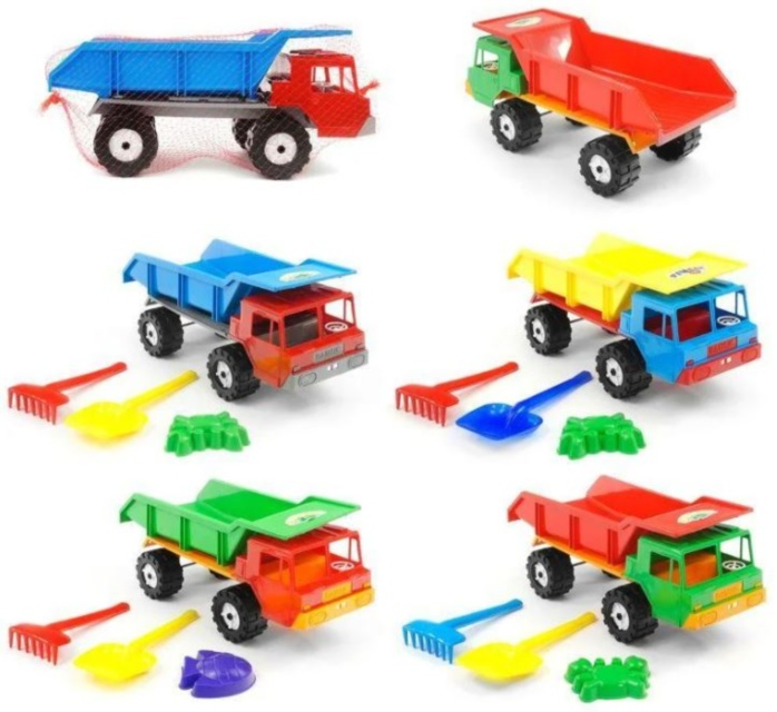 Camion cu Lopățica, Greblă și Formă de Nisip, 42cm