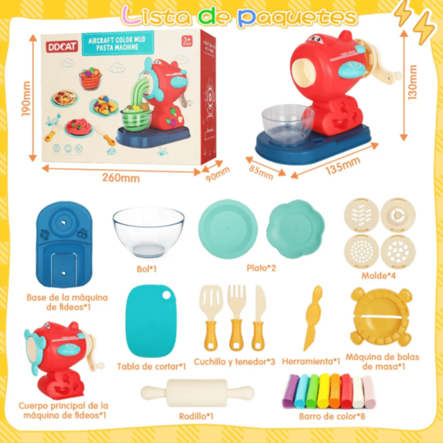 Mașină de Paste Plastilină Copii cu Accesorii Colorate