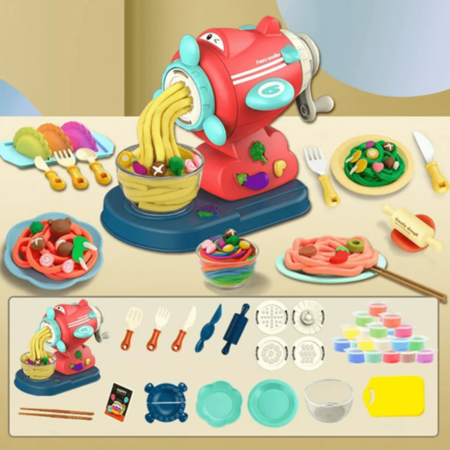 Mașină de Paste Plastilină Copii cu Accesorii Colorate