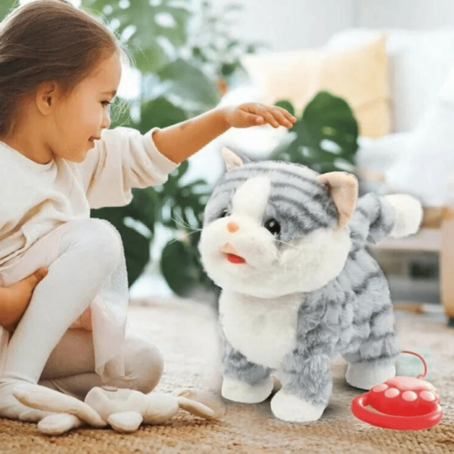 Pisicuță Interactivă cu Telecomandă și Sunete (culoare aleatorie)