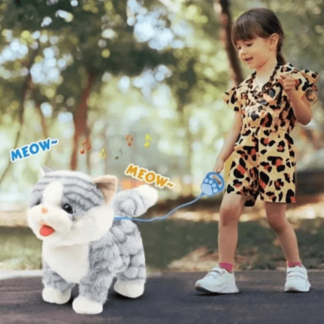 Pisicuță Interactivă cu Telecomandă și Sunete (culoare aleatorie)