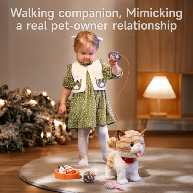 Pisicuță Interactivă cu Telecomandă și Sunete (culoare aleatorie)