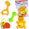 Set 4 Zornăitoare, Broscuță, Girafă, Inele Colorate și Maracas