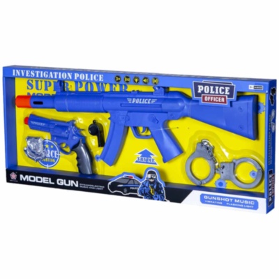 Set Polițist cu Pistol, Mitralieră, Cătușe, Sunete și Efecte Luminoase | image