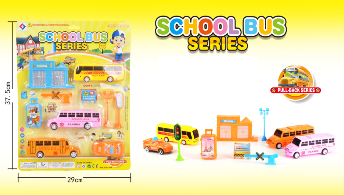 Set 3 Autobuze, Taxi și Semne de Circulație