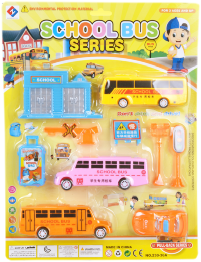 Set 3 Autobuze, Taxi și Semne de Circulație | image