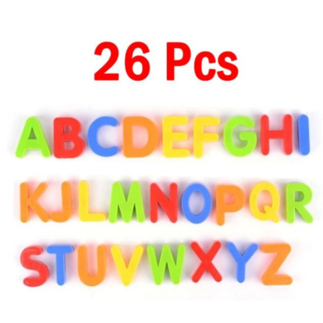 Set de litere magnetice majuscule - 26 piese colorate