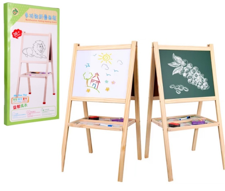 Tablă de Lemn Dublă Magnetică de Scris și Desenat