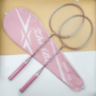 Set 2 Rachete Badminton Roz cu Geantă 