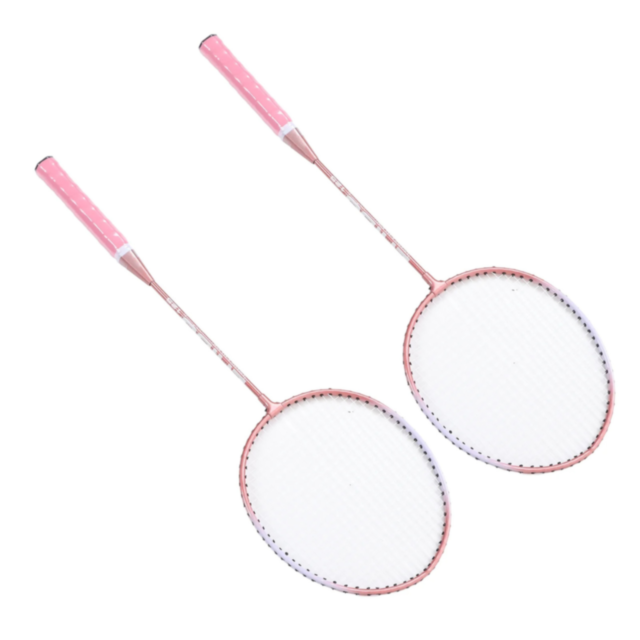 Set 2 Rachete Badminton Roz cu Geantă 