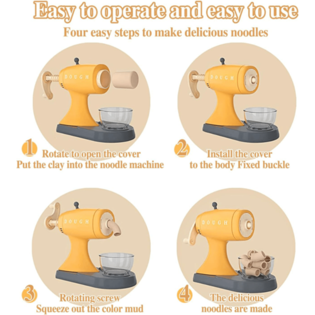 Mașină Jucărie Noodle Maker cu Pastă Colorată