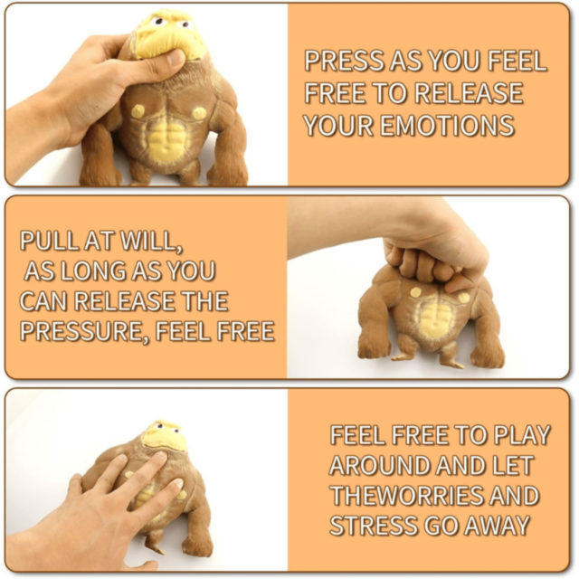 1buc. Gorilă Super Stretch din Cauciuc – Jucărie Antistres și Distractivă (culoare aleatorie) 