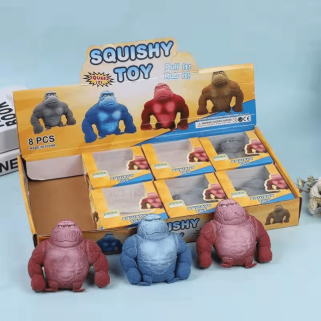 1buc. Gorilă Super Stretch din Cauciuc – Jucărie Antistres și Distractivă (culoare aleatorie) 