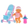 Bebeluș Mini cu Cărucior și Biberon