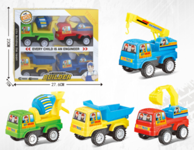 Set 4 Camioane de Construcție cu Fricțiune | image