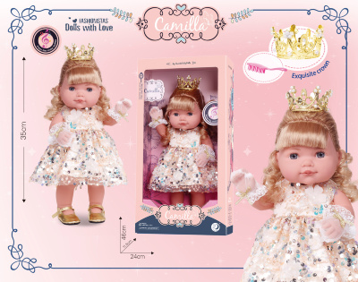 Bebeluș Fetiță din Vinil în Rochie de Gală și Coroniță, Sunete | image