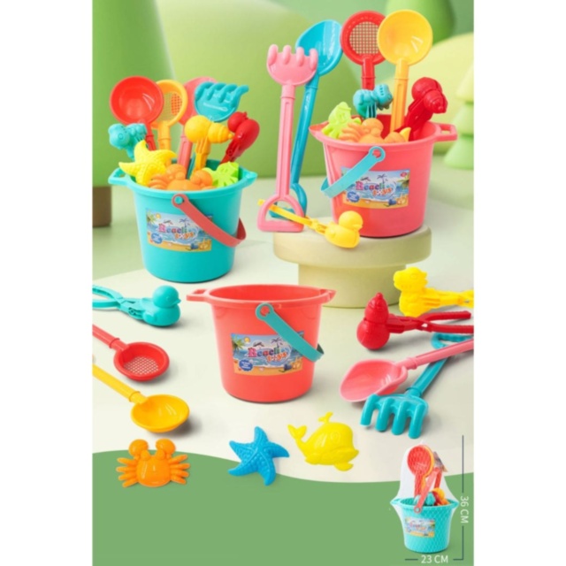 Set de Jucării pentru Plajă cu Găletușă și Forme – 23x30 cm (culoare aleatorie)