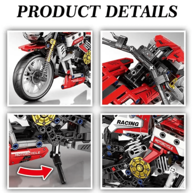 Set de construcție Motocicletă Racing cu 467 piese 