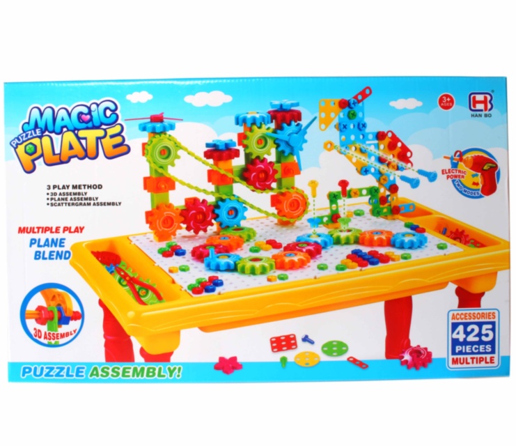 Mega Masă Atelierul de Construcție cu Bormașină Electrică, 436 piese 