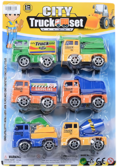 Set 6 Camioane de Construcție cu Fricțiune | image