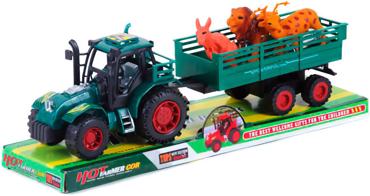 Tractor cu Remorcă cu Animale, 32cm    