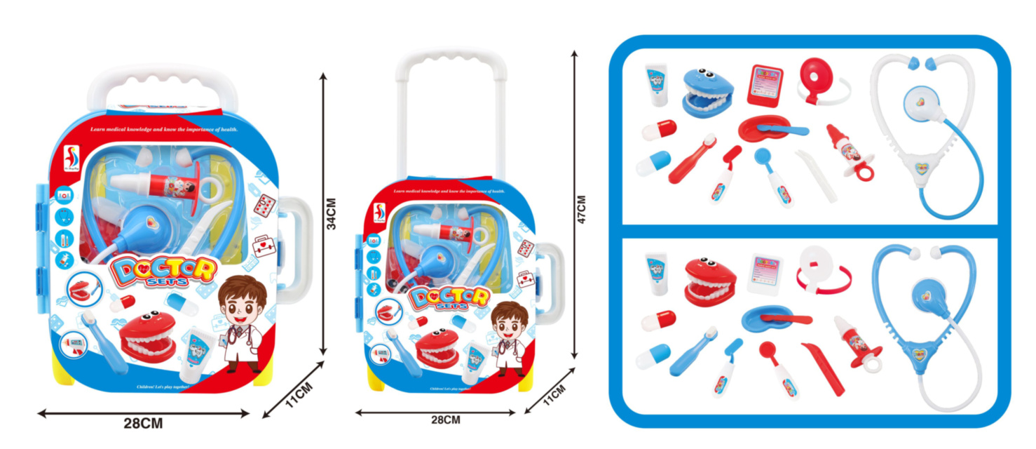 Trusa Doctorului cu Gentuța Troler, 14 Accesorii